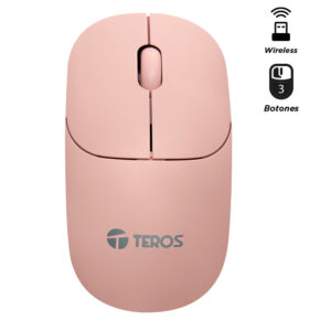 Mouse óptico inalámbrico TEROS TE-1218S, 1000 DPI, receptor USB, 3 botones