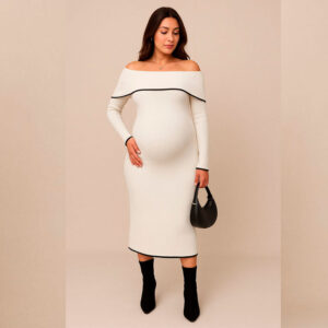 Vestido Materno  Amalia Tejido en punto efecto